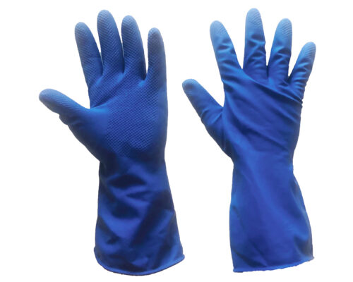 FlexGrip Blue Silverlined AMBI Rubber Gloves at Your Safety Factory