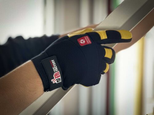 Tradie using Golden Hawk Deerskin Gloves and Golden Hawk Winterlined Gloves at Your Safety Factory