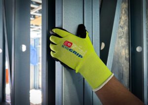 Tradie using Nexus GRIP Hi-Vis Gloves at Your Safety Factory